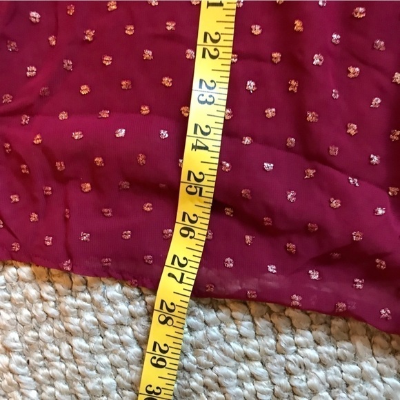 Lane Bryant wine coloured sheer blouse with gold flecks.  New with tags. - Picture 9 of 9